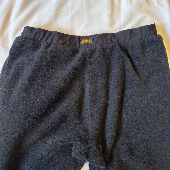 Vintage REI Fleece Pants Men’s Large Black Drawstring Camp Lounge - Picture 8 of 9